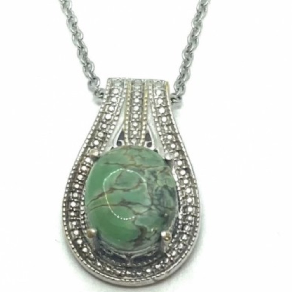 Sterling Silver Natural Turquoise Pendant